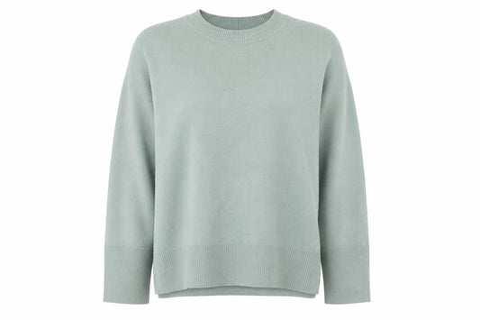 Abercrombie & Fitch Women Green L Relaxed Crew Neck Knit Jumper
