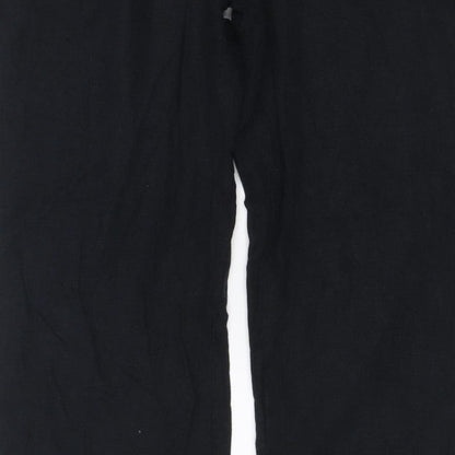 Marks and Spencer Women Black UK 14 Wide-Leg Button Trousers