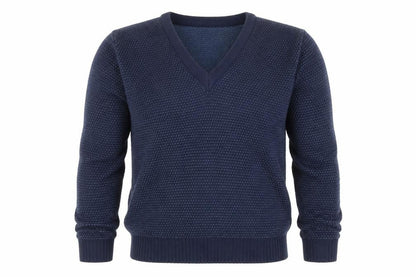 Tootal Mens Blue M V-Neck Waffle Knit Acrylic Pullover Jumper