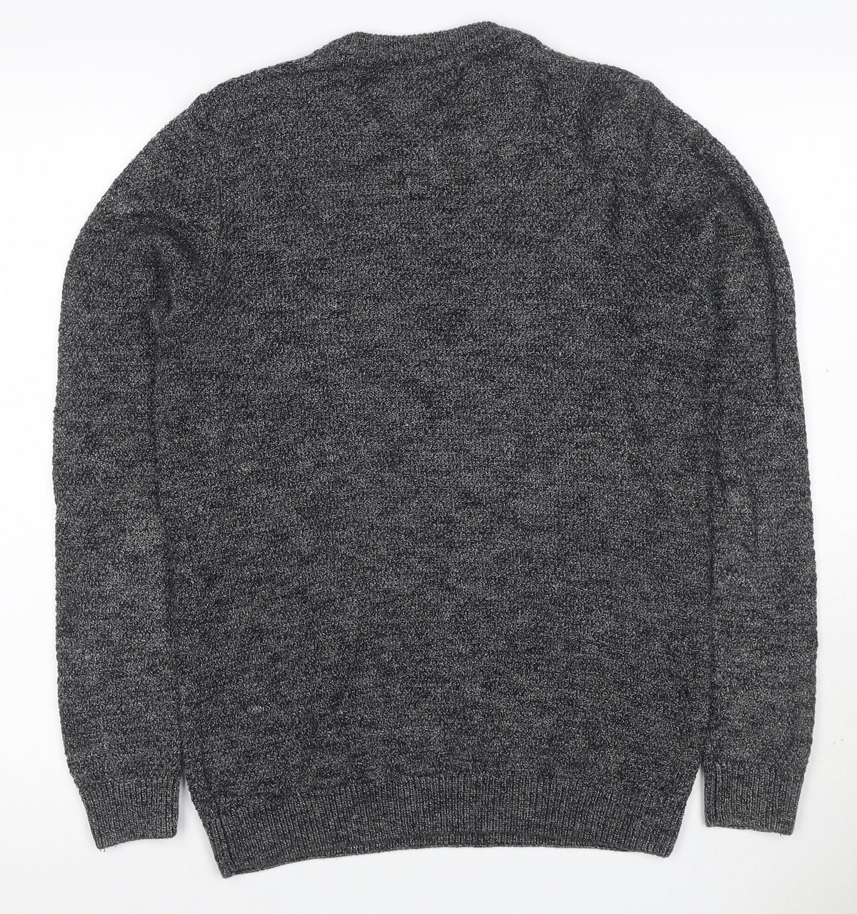 Next Men’s Grey Marl Chunky Knit Crew Neck Pullover Jumper Size S