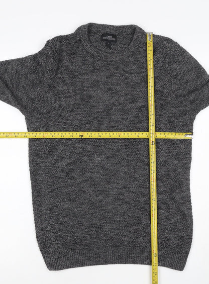 Next Men’s Grey Marl Chunky Knit Crew Neck Pullover Jumper Size S