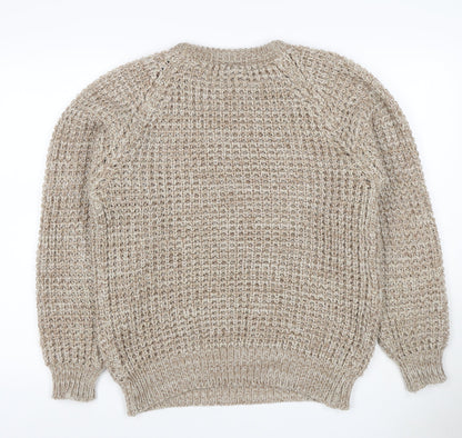 C&A Men’s Beige M Chunky Knit Acrylic Crew Neck Pullover Vintage