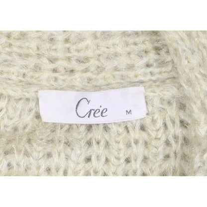 Crée Women Ivory M Chunky Knit Button Cardigan Long Sleeve