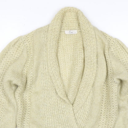 Crée Women Ivory M Chunky Knit Button Cardigan Long Sleeve