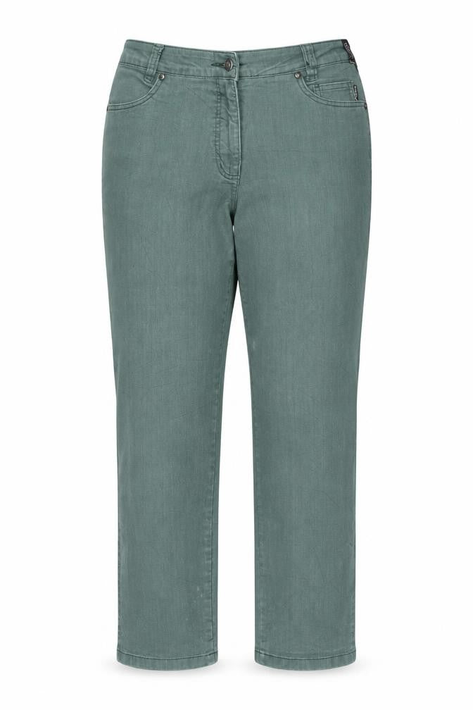 Adelina by Schneiter Women's Green Cropped Trousers UK 16 Petite Stretch