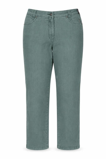 Adelina by Schneiter Women's Green Cropped Trousers UK 16 Petite Stretch