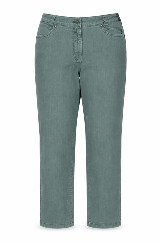 Adelina by Schneiter Women's Green Cropped Trousers UK 16 Petite Stretch