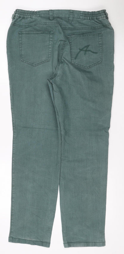 Adelina by Schneiter Women's Green Cropped Trousers UK 16 Petite Stretch