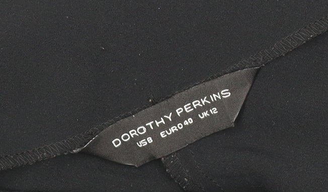 Brand and care label for Dorothy Perkins Women Black UK 12 Wide Leg Tailored Dress Trousers