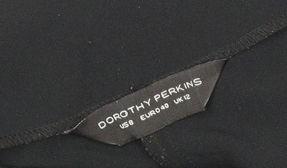 Brand and care label for Dorothy Perkins Women Black UK 12 Wide Leg Tailored Dress Trousers