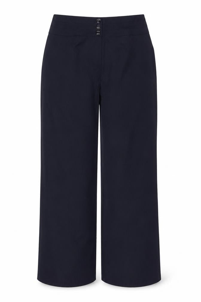 Marks & Spencer Women Black UK 12 Long Wide-Leg Tailored Trousers