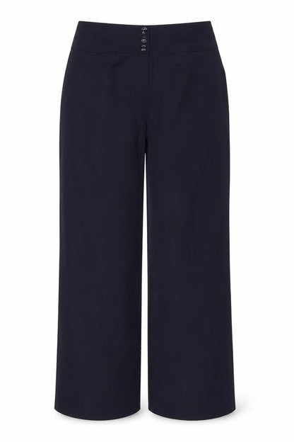 Marks & Spencer Women Black UK 12 Long Wide-Leg Tailored Trousers
