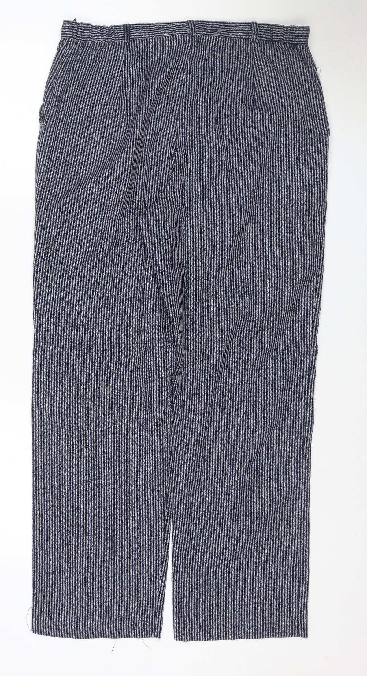 Country Collection Women’s Blue Stripe Trousers UK 16 30L Straight Leg