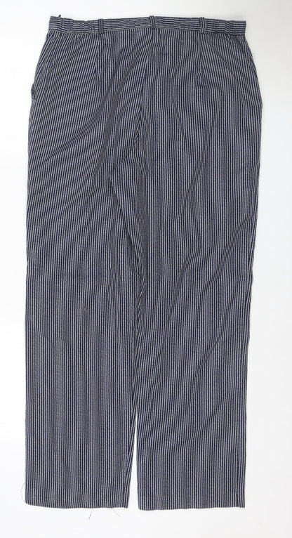 Country Collection Women’s Blue Stripe Trousers UK 16 30L Straight Leg