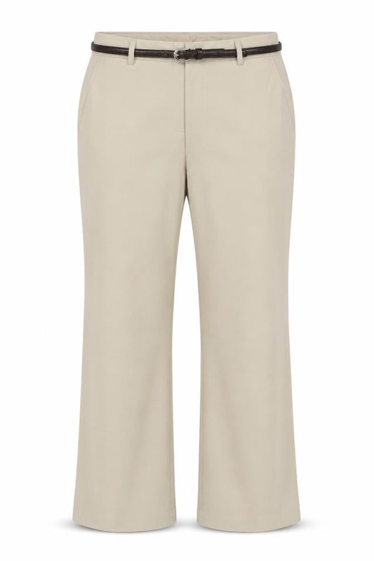 Maine New England Women Beige UK 14R Tailored Straight Trousers Belt