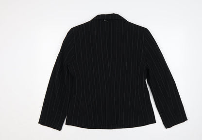 Amanda Smith Women’s Black Pinstripe Blazer Jacket UK 8 Lined