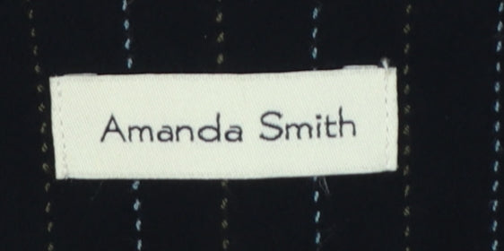 Amanda Smith Women’s Black Pinstripe Blazer Jacket UK 8 Lined
