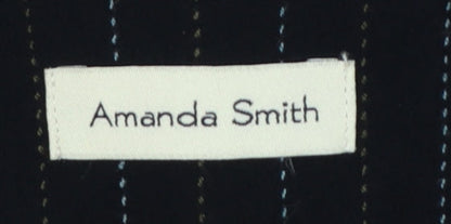 Amanda Smith Women’s Black Pinstripe Blazer Jacket UK 8 Lined