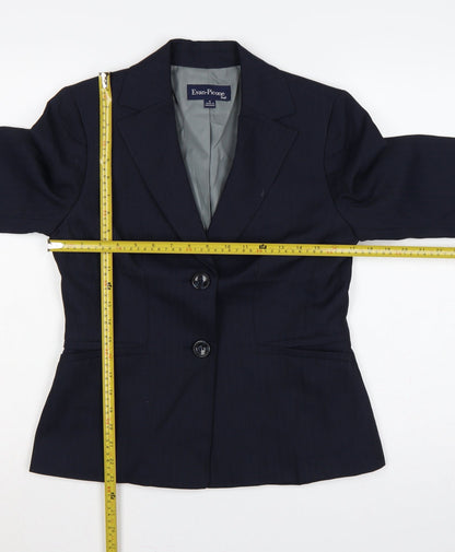 Evan-Picone Women Blue Pinstripe Blazer Size 4 Tailored Lined