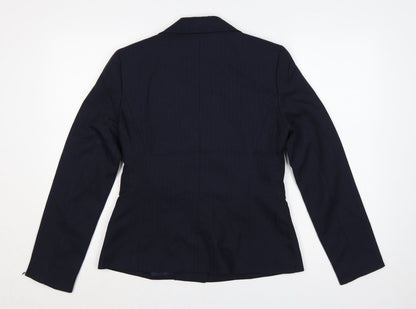 Evan-Picone Women Blue Pinstripe Blazer Size 4 Tailored Lined