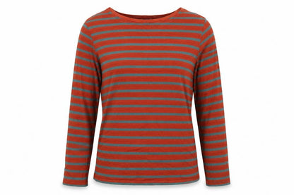Seasalt Women’s Orange Teal Striped Sailor Jersey Top UK 10