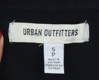 Urban Outfitters Women Black S Strapless Asymmetric Ruched Crop Top