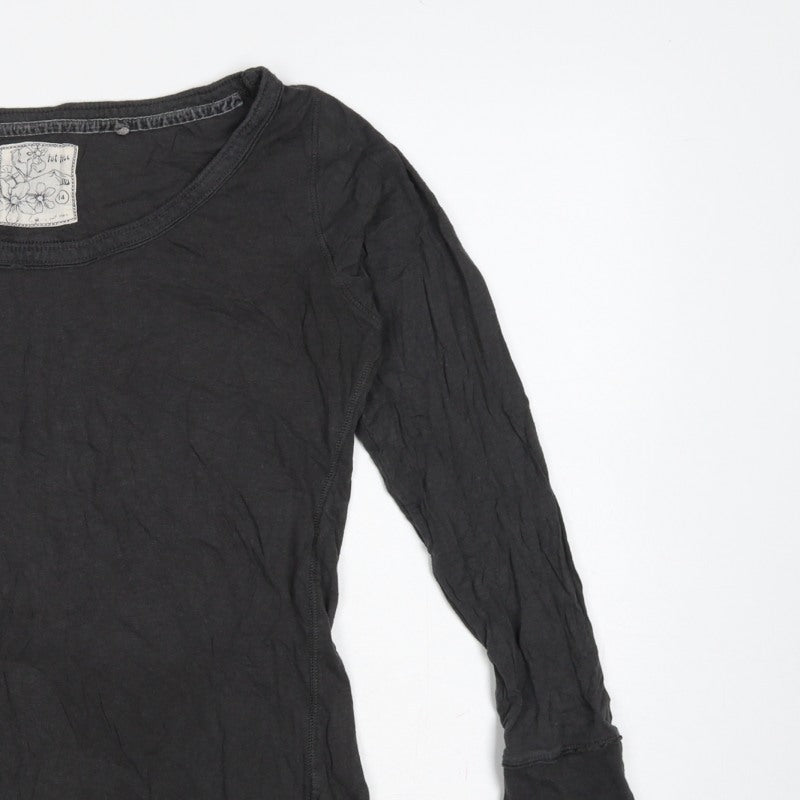 Fat Face Women’s Black Size 14 Basic Jersey Long Sleeve T-Shirt