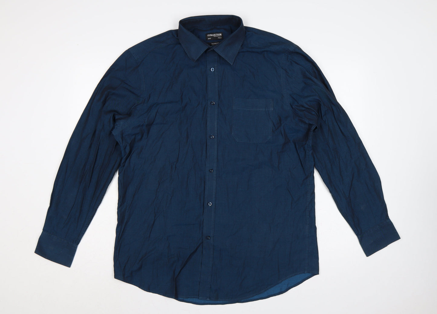 The Collection Debenhams Men’s Blue 16.5 Slim Long Sleeve Button-Up Shirt