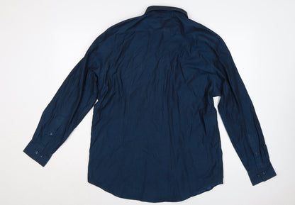 The Collection Debenhams Men’s Blue 16.5 Slim Long Sleeve Button-Up Shirt