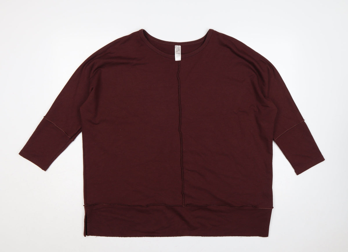 Spanx Women’s Red UK 16-18 Relaxed Pullover Sweatshirt 3/4 Sleeve