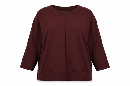 Spanx Women’s Red UK 16-18 Relaxed Pullover Sweatshirt 3/4 Sleeve