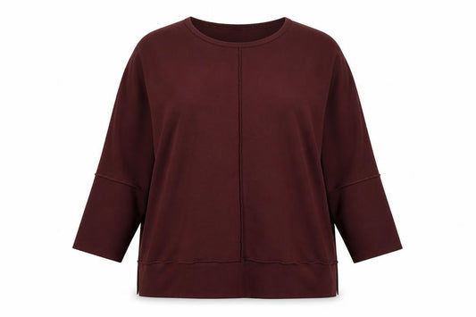 Spanx Women’s Red UK 16-18 Relaxed Pullover Sweatshirt 3/4 Sleeve