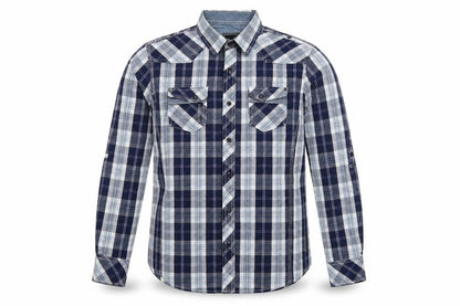 Dcode Men’s Blue Plaid Check Long Sleeve Button-Up Shirt L Casual