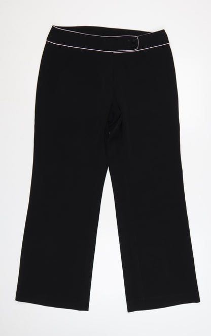 Dorothy Perkins Women Black UK 12 Wide-Leg Dress Trousers