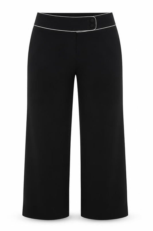 Dorothy Perkins Women Black UK 12 Wide-Leg Dress Trousers