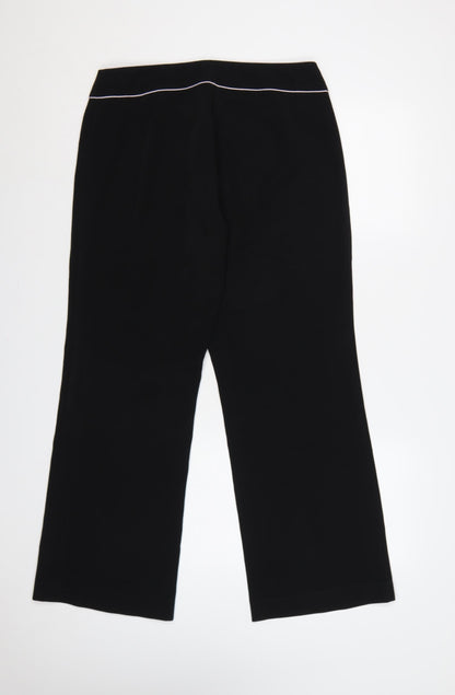 Dorothy Perkins Women Black UK 12 Wide-Leg Dress Trousers