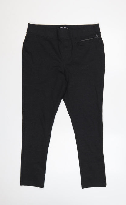 DKNY Jeans Women Black L Stretch Leggings Zip Pocket Slim Fit
