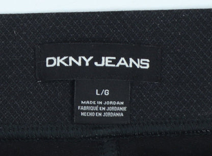DKNY Jeans Women Black L Stretch Leggings Zip Pocket Slim Fit