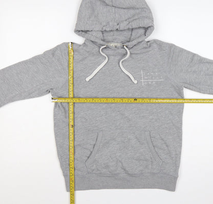 Jack Wills Women's Grey UK 10 Pullover Hoodie Logo Drawstring