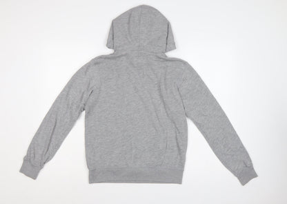 Jack Wills Women's Grey UK 10 Pullover Hoodie Logo Drawstring