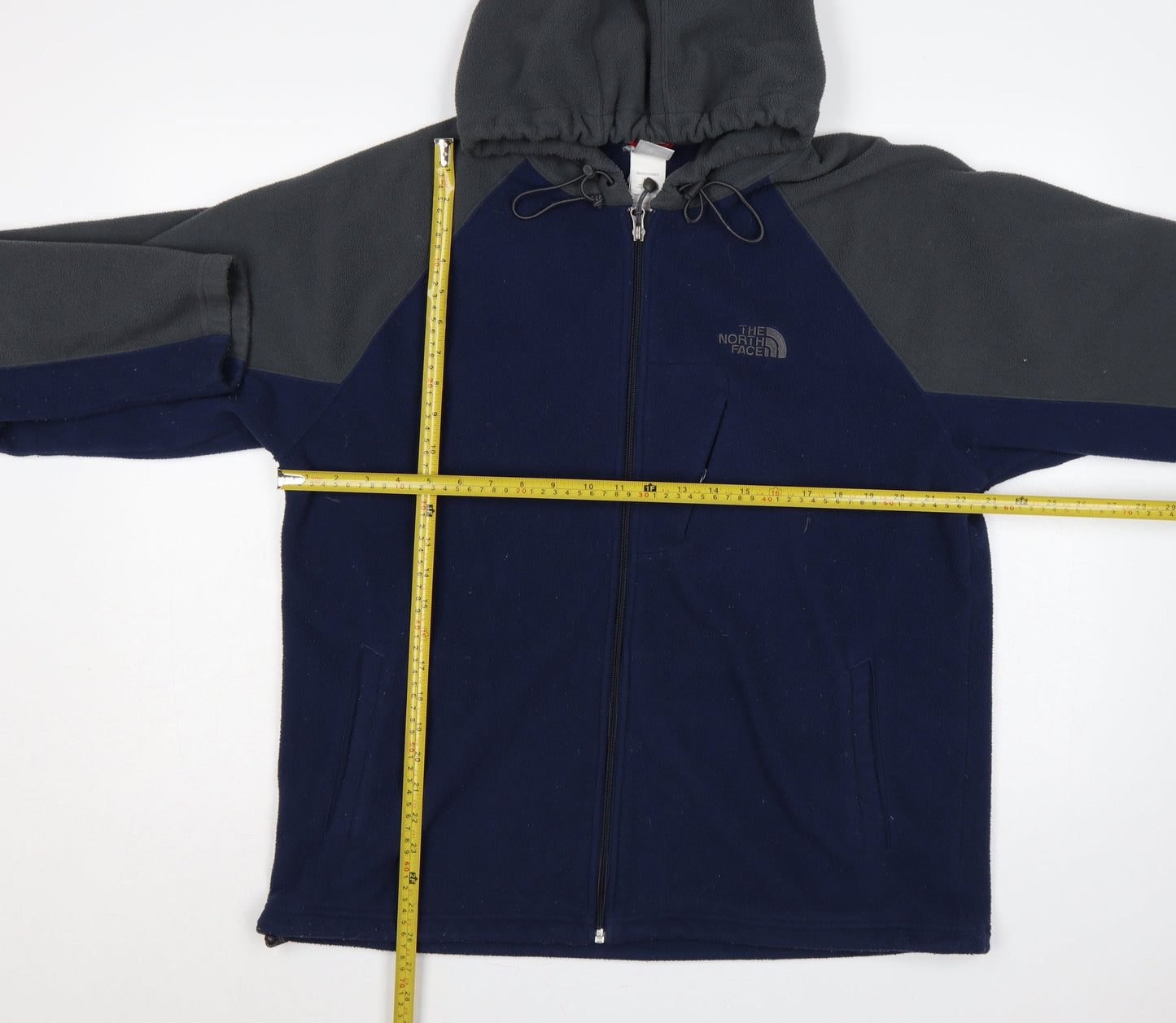 The North Face Men’s Blue Grey L Hooded Full Zip Fleece Jacket