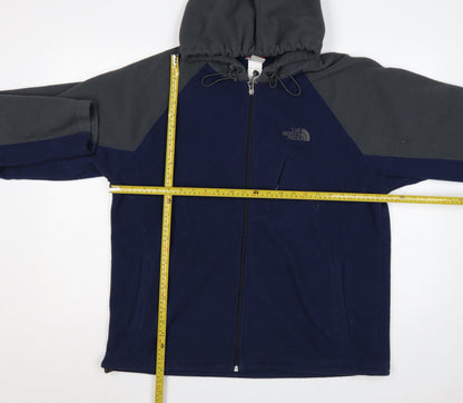 The North Face Men’s Blue Grey L Hooded Full Zip Fleece Jacket