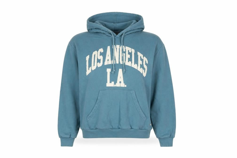 Front view of Pull&Bear Teens Blue Los Angeles LA Pullover Hoodie M