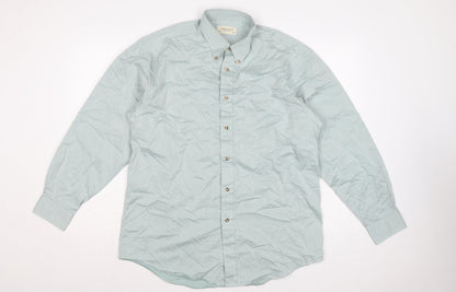 Debenhams Men’s Blue 15.5 Cotton Rich Button-Down Long Sleeve Shirt