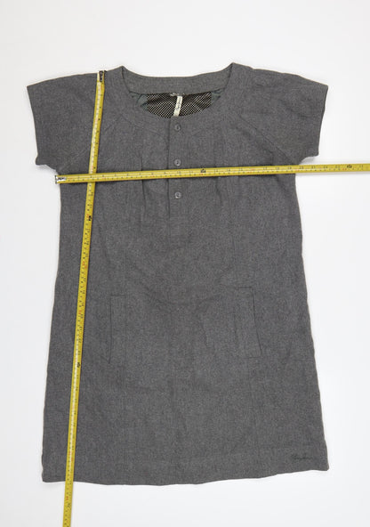 Cape Jams Women Grey L Shift Dress Short Sleeve Pockets