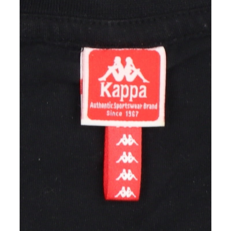 Kappa Mens Black Large Logo Tape Crew Neck Short Sleeve T-Shirt