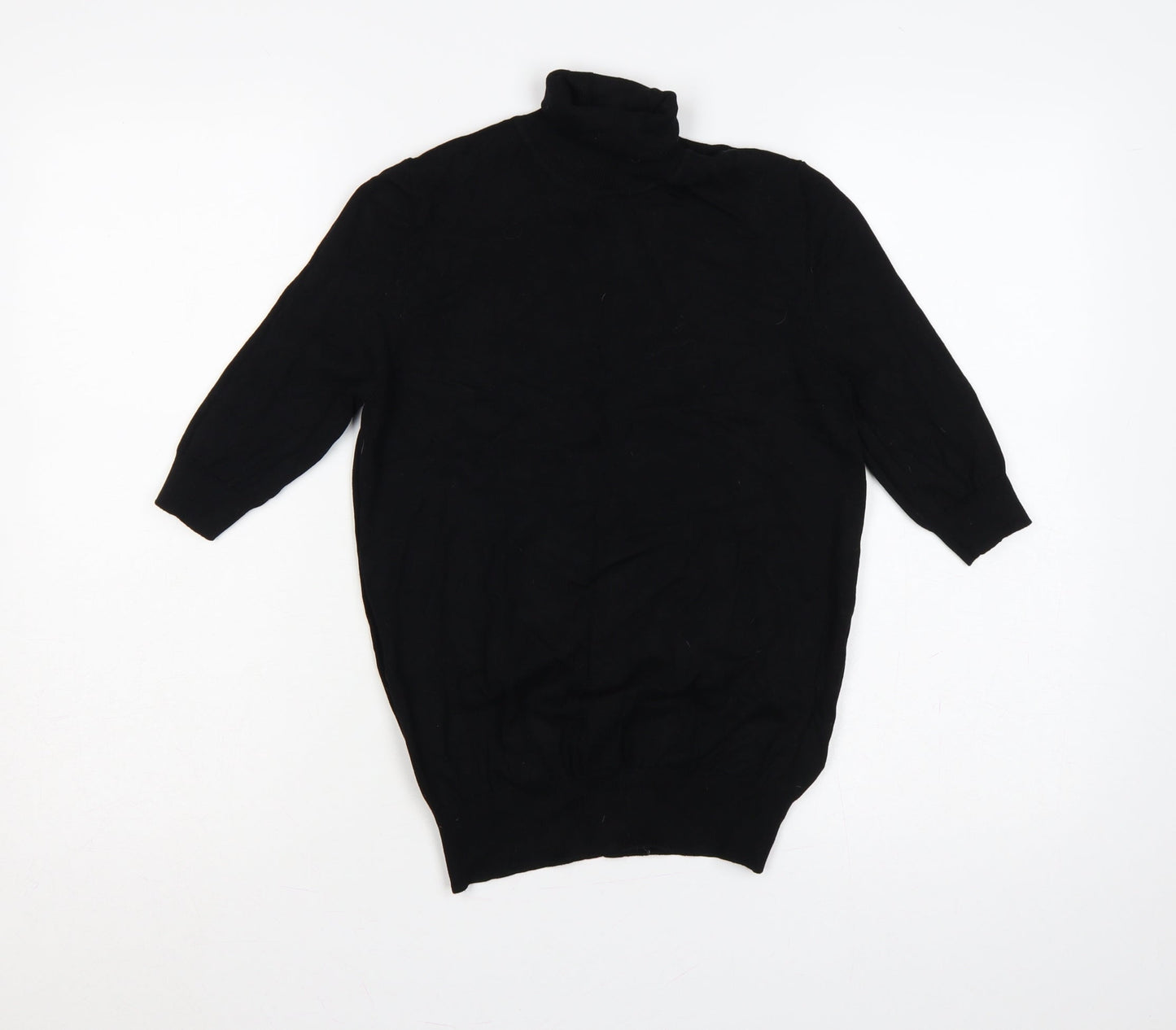 Marks and Spencer Women Black UK 10 Roll Neck Tunic Jumper Knit