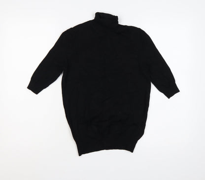 Marks and Spencer Women Black UK 10 Roll Neck Tunic Jumper Knit