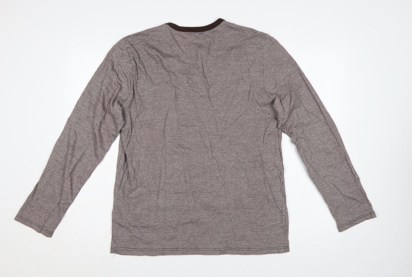 Burton Men’s Grey Striped Long Sleeve Henley T-Shirt Size L