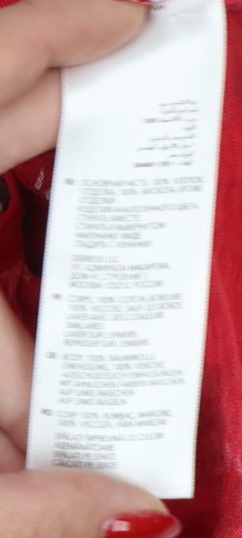 Mantaray Women’s Red Floral Sleeveless Button Blouse Size 18